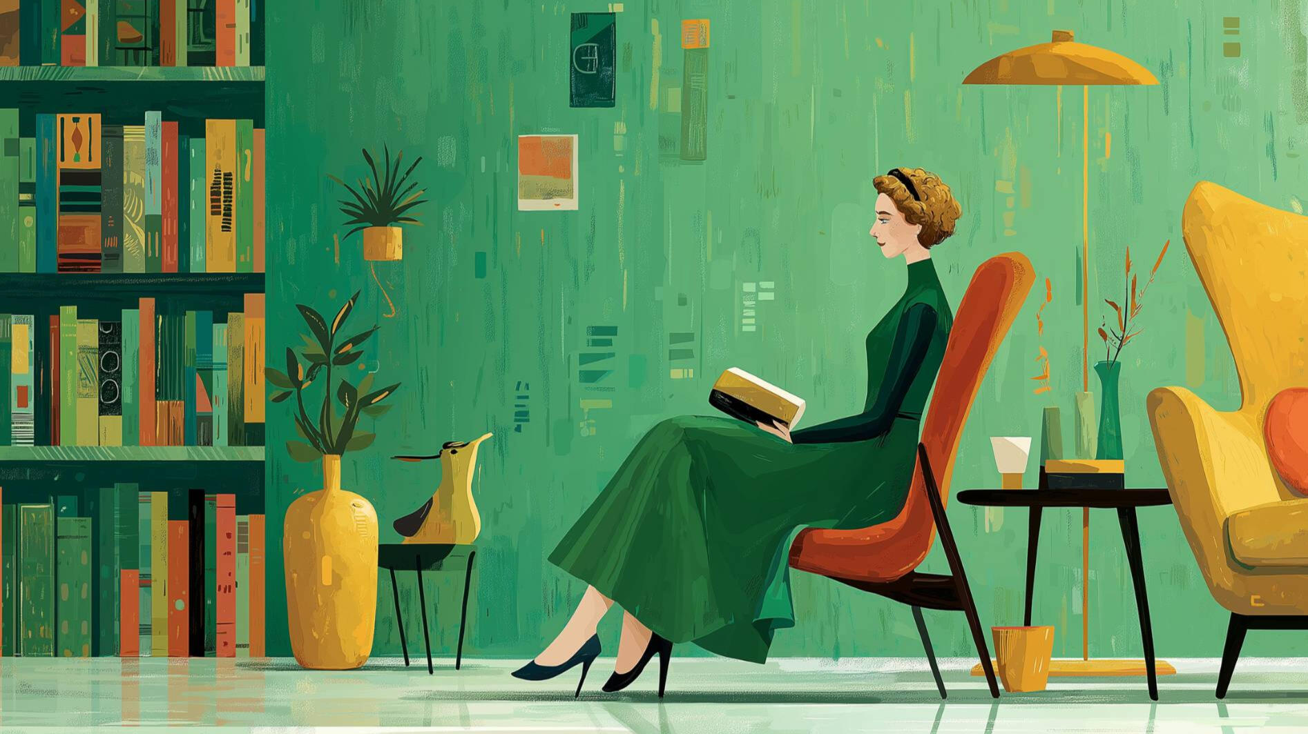 Agatha reading a book